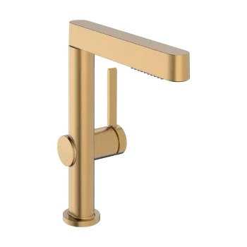Vannas istabas izlietnes maisītājs Hansgrohe Finoris 230, 2jet ar Push-Open vārstu un izvelkamu dušas galvu, EcoSmart, pulēta bronza 76063140