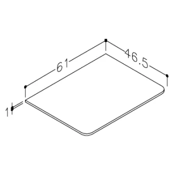 Darba virsma Kame Soft, noapaļotiem stūriem 61cm Balts Matēts HPL WP/6-3/H16-SFT