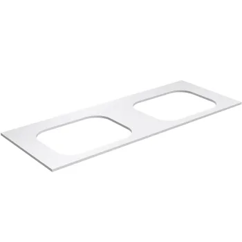 Darba virsma Kame Universal HPL, 2 Movado izlietnēm 121cm Balts Matēts HPL WP/12-3/H16-P2-D