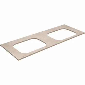 Darba virsma Kame Universal HPL, 2 Movado izlietnēm 121cm Earth stone HPL WP/12-3/H18-P2-D