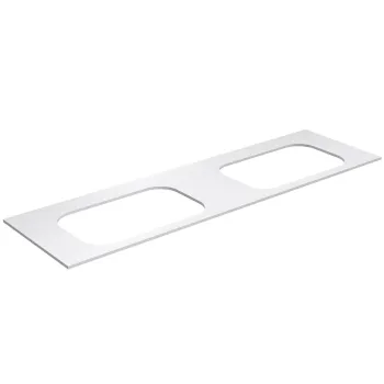 Darba virsma Kame Universal HPL, 2 Movado izlietnēm 160cm Balts Matēts HPL WP/16-3/H16-P2-D