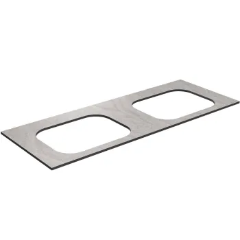 Darba virsma Kame Universal HPL, 2 Movado izlietnēm 160cm Grey moon HPL WP/16-3/H12-P2-D