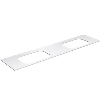 Darba virsma Kame Universal HPL, 2 Movado izlietnēm 200cm Balts Matēts HPL WP/20-3/H16-P2-D