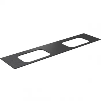 Darba virsma Kame Universal HPL, 2 Movado izlietnēm 200cm Black lava HPL WP/20-3/H17-P2-D