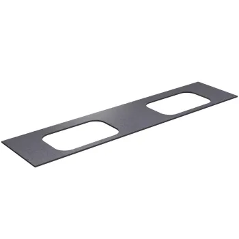 Darba virsma Kame Universal HPL, 2 Movado izlietnēm 200cm Black moon HPL WP/20-3/H11-P2-D