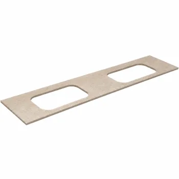 Darba virsma Kame Universal HPL, 2 Movado izlietnēm 200cm Earth stone HPL WP/20-3/H18-P2-D