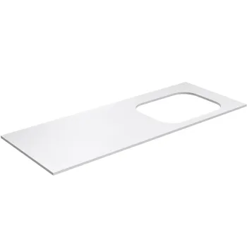 Darba virsma Kame Universal HPL, Movado izlietnei 121cm labā puse Balts Matēts HPL WP/12-3/H16-P2-R