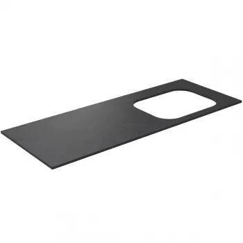 Darba virsma Kame Universal HPL, Movado izlietnei 121cm labā puse Black lava HPL WP/12-3/H17-P2-R