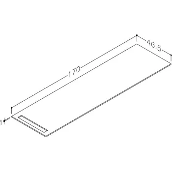 Darba virsma Kame Universal ar dvieļu turētāju HPL 170cm Black lava WP-1/16-3/H17