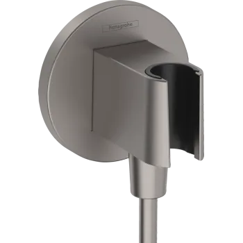 Dušas izvads Hansgrohe Fixfit leņķa ar turētāju, birstēts melns hroms 26888340