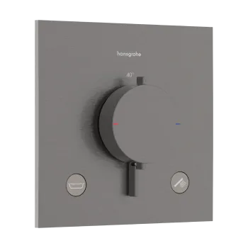 Dušas maisītājs Hansgrohe Ecostat Comfort E ar termostatu iebūvējams, 2 ierīcēm, birstēts melns hroms 33716340