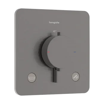 Dušas maisītājs Hansgrohe Ecostat Comfort Q ar termostatu iebūvējams, 2 ierīcēm, (ar drošības sistēmu) birstēts melns hroms 33717340