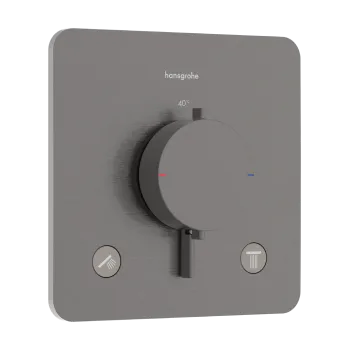 Dušas maisītājs Hansgrohe Ecostat Comfort Q ar termostatu iebūvējams, 2 ierīcēm, birstēts melns hroms 33713340