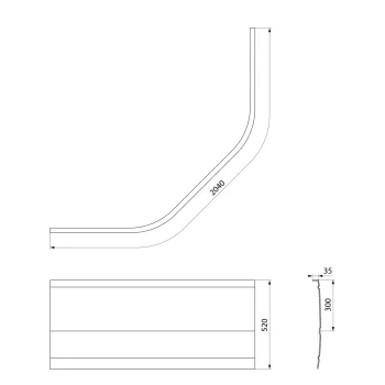 Vannas panelis Polysan Nila, 1200mm, balts 10312