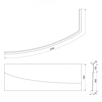 Vannas panelis Polysan Evia 170 L stūra, kreisais, balts 21813