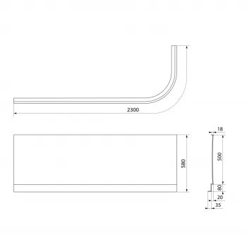 Vannas panelis Polysan Astra, balts 33812