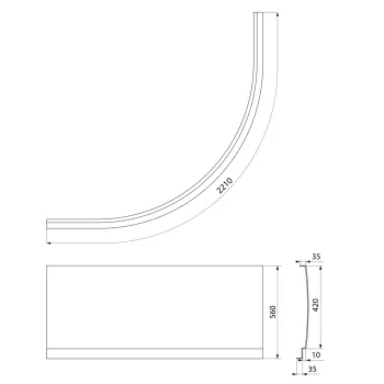 Vannas panelis Polysan Sirius, balts 49312