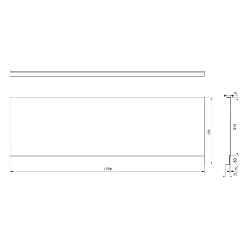 Vannas panelis Polysan Plain Nika Priekšējais PN 170, 1700x590 mm, balts 72525