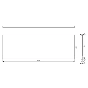 Vannas panelis Polysan Plain Nika, Priekšējais PN 175, 1750x590 mm, balts 72534