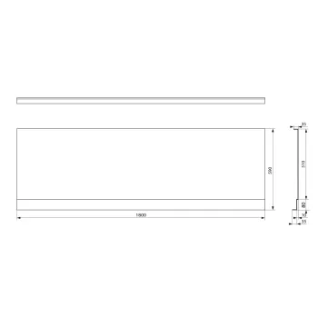 Vannas panelis Polysan Plain Nika Priekšējais PN 180, 1800x590 mm, balts 72543