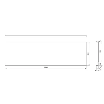 Vannas panelis Polysan Couvert 180, 1800x520 mm, balts 72847
