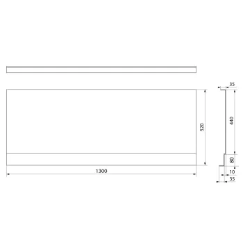 Vannas panelis Polysan Couvert 130, 1300x520 mm, balts 72852