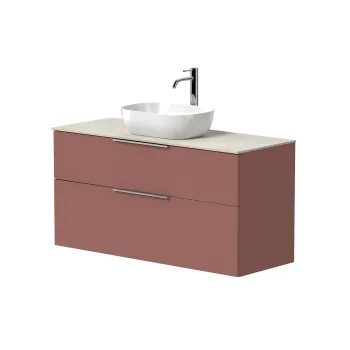 Vannas istabas skapītis Kame Big 120cm 2 atvilknes, Zem virsmas, Bez izlietnes, Antique red BUC/12-3DR/40-BIG
