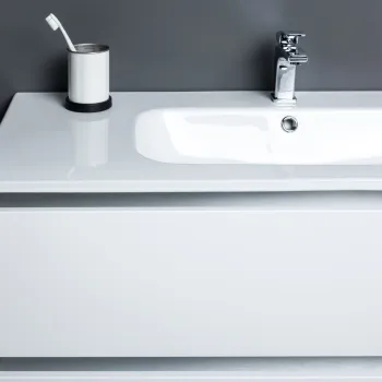 Vannas istabas skapītis Kame City 100cm 2 atvilknes, bez izlietnes, alumīnija profils, Balts Matēts BU/10-3DR/D02P1
