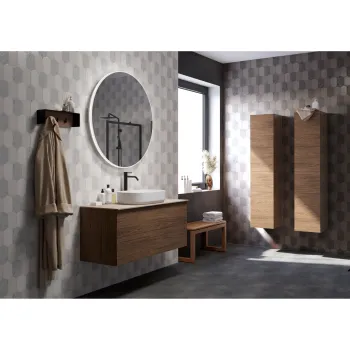 Vannas istabas skapītis Kame Gama 80cm 2 atvilknes (push to open), Zem virsmas, Bez izlietnes, Copper oak BUC/8-3DR/48-PO