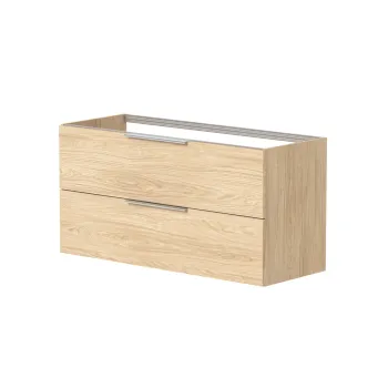 Vannas istabas skapītis Kame Liris 120cm 2 atvilknes, Zem virsmas, Bez izlietnes, Gaišs Ozols BUC/12-3DR-V8/35-LIR