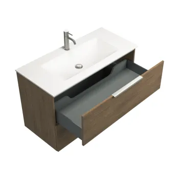 Vannas istabas skapītis Kame Liris 60cm 2 atvilknes, Zem virsmas, Bez izlietnes, Copper oak BUC/6-3DR-V8/48-LIR