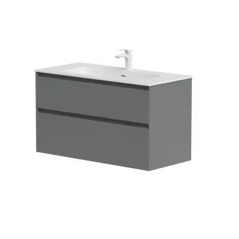 Vannas istabas skapītis Kame Loft 100cm 2 atvilknes, Bez izlietnes, Pearl Grey BU/10-3DR/D37-LFT