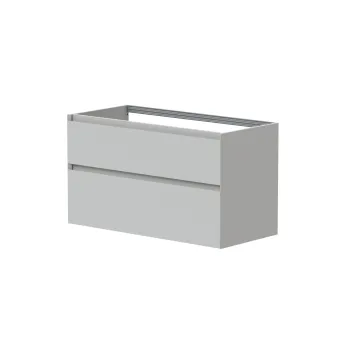 Vannas istabas skapītis Kame Loft 100cm 2 atvilknes, Bez izlietnes, Pearl Grey BU/10-3DR/D37-LFT