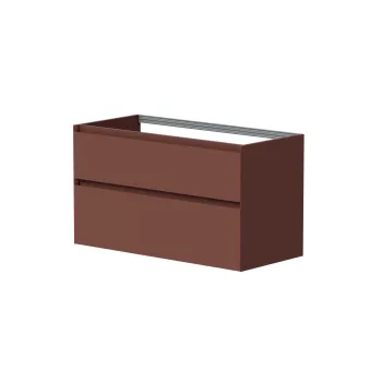 Vannas istabas skapītis Kame Loft 100cm 2 atvilknes, Zem virsmas, Bez izlietnes, Terracotta BUC/10-3DR/D23-LFT