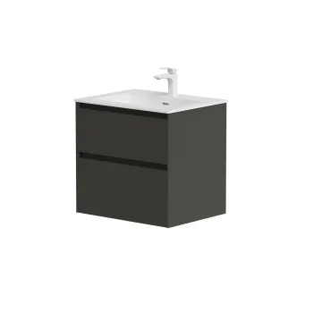 Vannas istabas skapītis Kame Loft 60cm 2 atvilknes, bez izlietnes, Graphite BU/6-3DR/D27-LFT