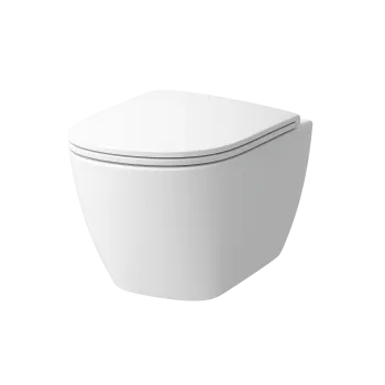 Tualetes poda komplekts TECEbase rāmis ar Laufen Pro Rimless podu, SoftClose Slim vāku un TECEnow Baltu pogu