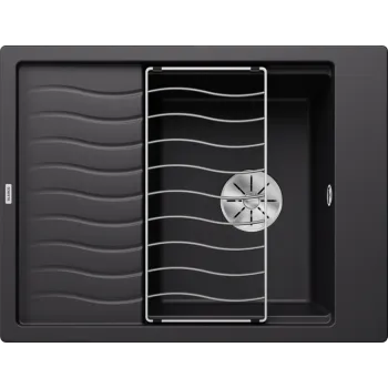 Virtuves Izlietne BLANCO ELON 45 S PDUR Black InFino O.AF  Melna, SILGRANIT™ 525880