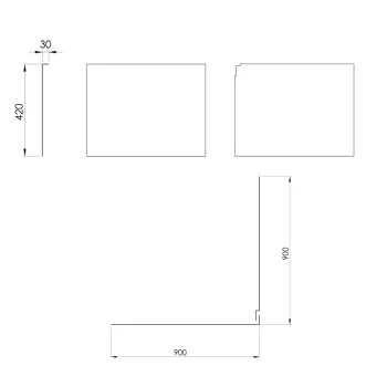 Panelis Dušas paliktnim Polysan Carmen stūra, kreisais 90x90x42cm (30328)