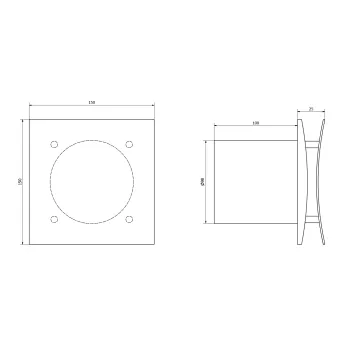 Ventilators Sapho EIRA aksiālais, 15 W, 100 mm, Melns EI101B