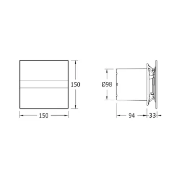 Ventilators Sapho Sapho Cata E  aksiālais  ar automātisko vadību E-100 GTH, 8 W, 100 mm, balts 00900200