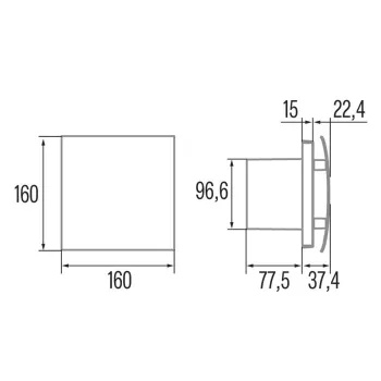 Ventilators Sapho SILENTIS UCT 10 ar taimeri, 8W, 100mm, balts 01220100