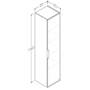 Augstais skapis Kame Liris Balts Matēts TU/35-4/D02-LIR