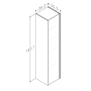 Augstais skapis Kame Moon Matt grey TU/35-2/D05-MO