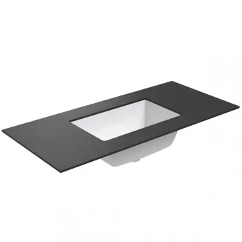 Darba virsma ar izlietni Kame Universal HPL 100cm ar Easy Clean sifonu Black lava