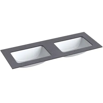 Darba virsma ar izlietni Kame Universal HPL 120 Dubultā ar Easy Clean sifonu Black moon