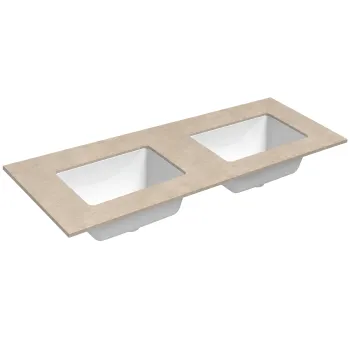 Darba virsma ar izlietni Kame Universal HPL 120 Dubultā ar Easy Clean sifonu Earth stone
