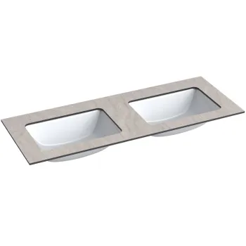 Darba virsma ar izlietni Kame Universal HPL 120 Dubultā ar Easy Clean sifonu Grey moon