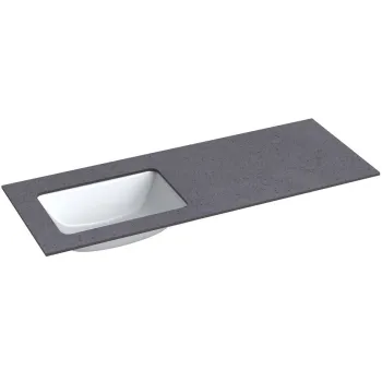 Darba virsma ar izlietni Kame Universal HPL 120cm Kreisā ar Easy Clean sifonu Black moon