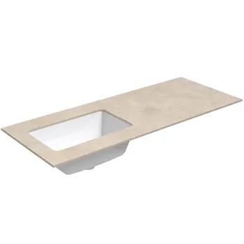 Darba virsma ar izlietni Kame Universal HPL 120cm Kreisā ar Easy Clean sifonu Earth stone
