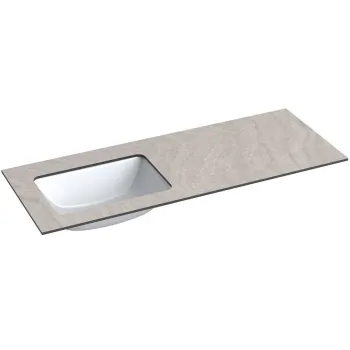 Darba virsma ar izlietni Kame Universal HPL 120cm Kreisā ar Easy Clean sifonu Grey moon